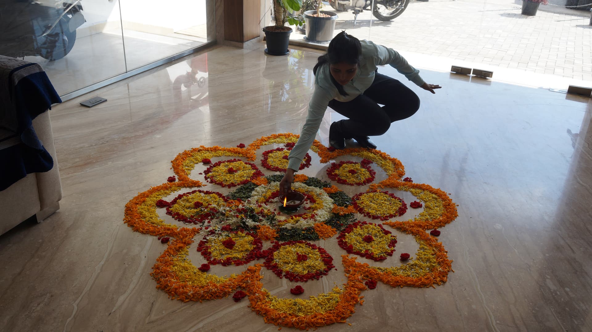 Hotel Sea Port — Rangoli Welcome Decoration