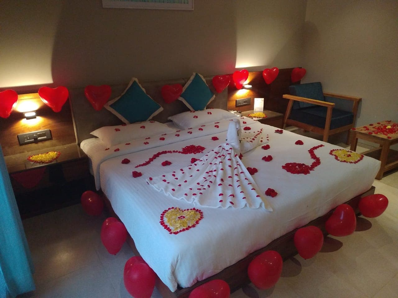 Oriental Room — Rose Petal Heart Arrangement