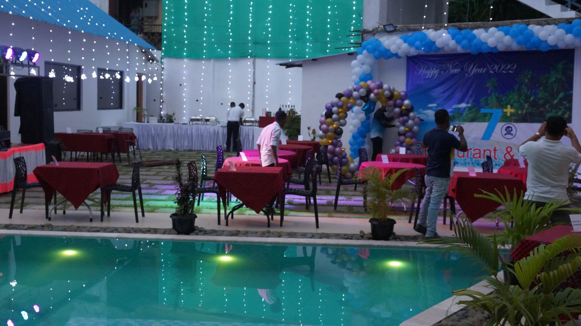 Hotel Pool — Evening Event
